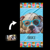 Custom Dog with Ice Cream Cones Beach Towel