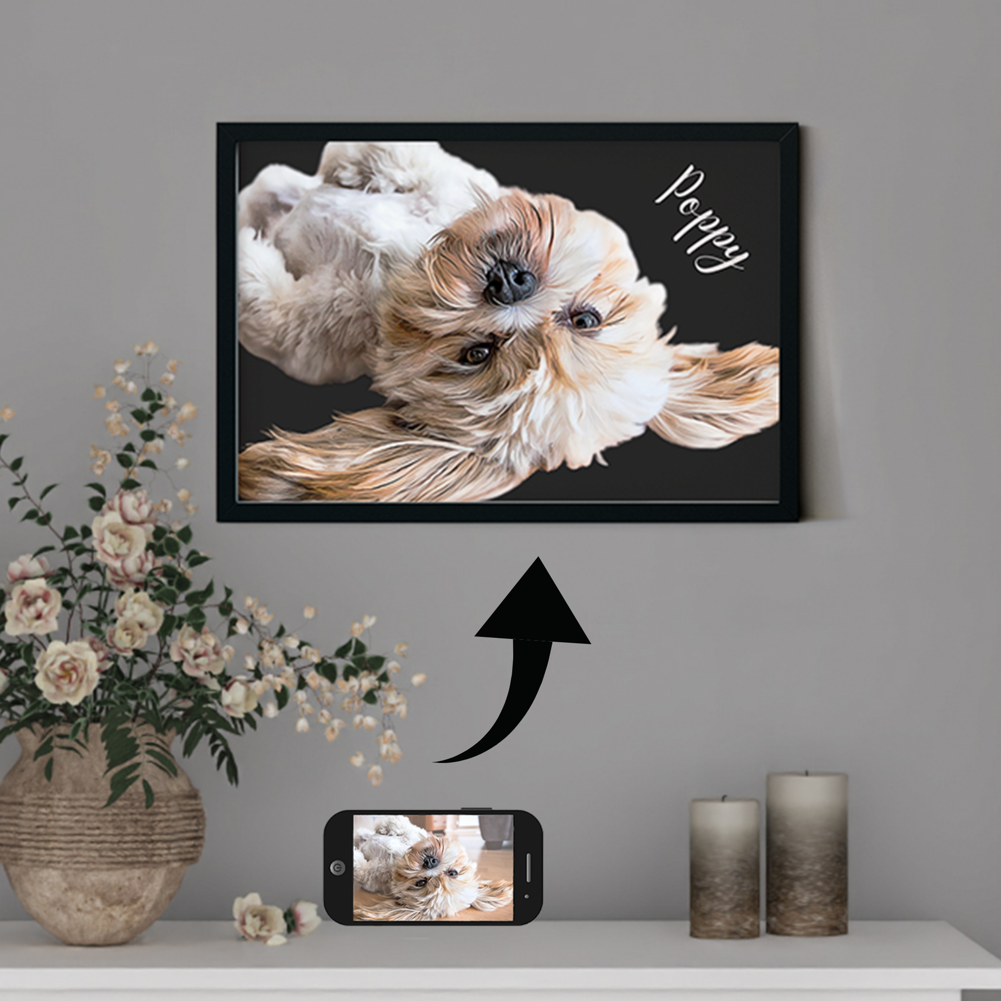 Custom Dog Horizontal Framed Print